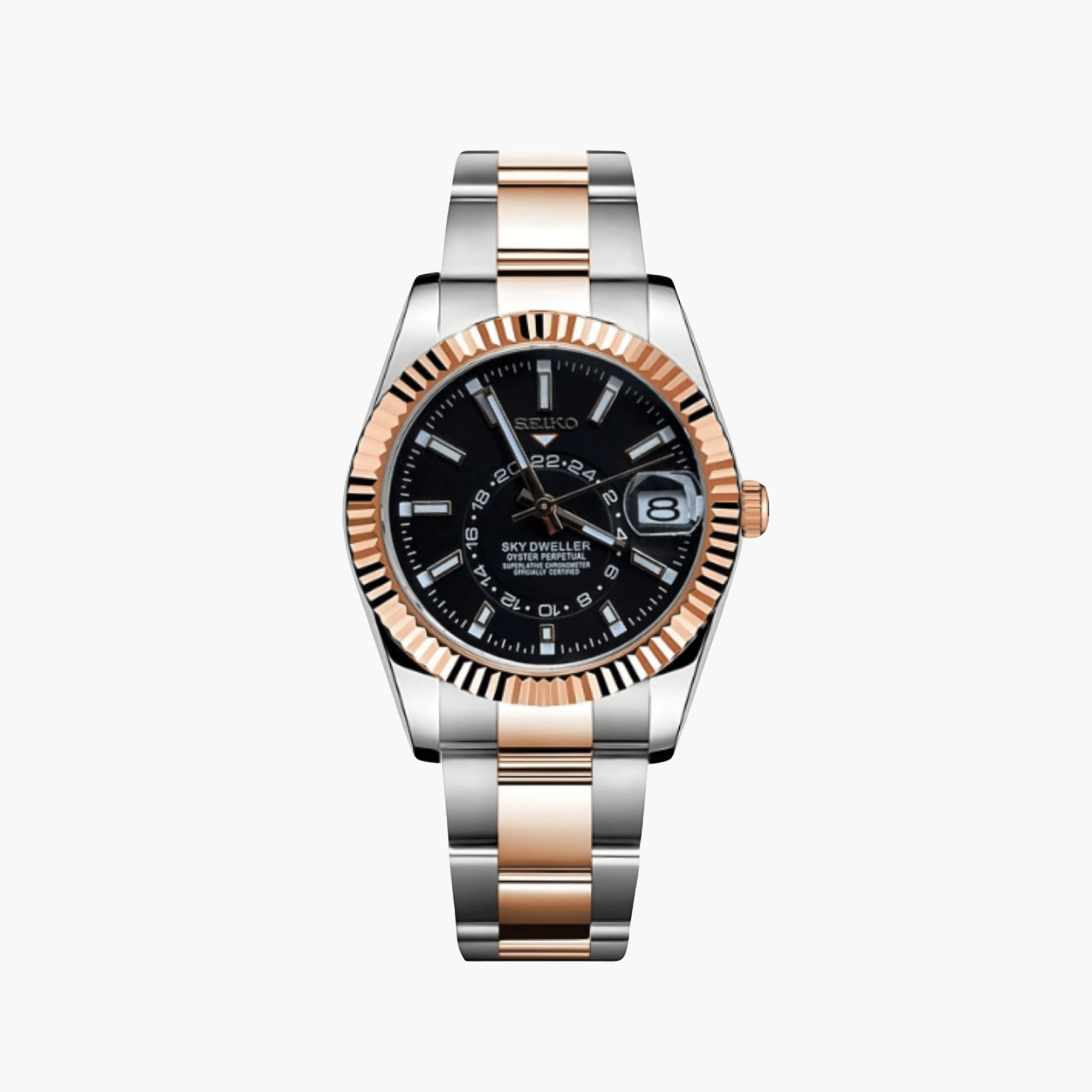 SeikoDweller Silver/Rosegold Black